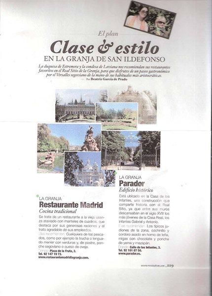 Restaurante Madrid. Cocina tradicional